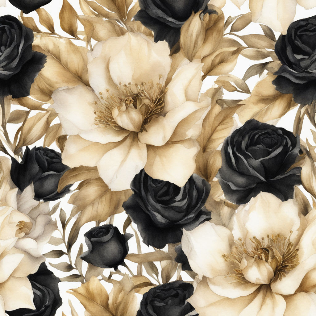 black rose petals flying background - Playground