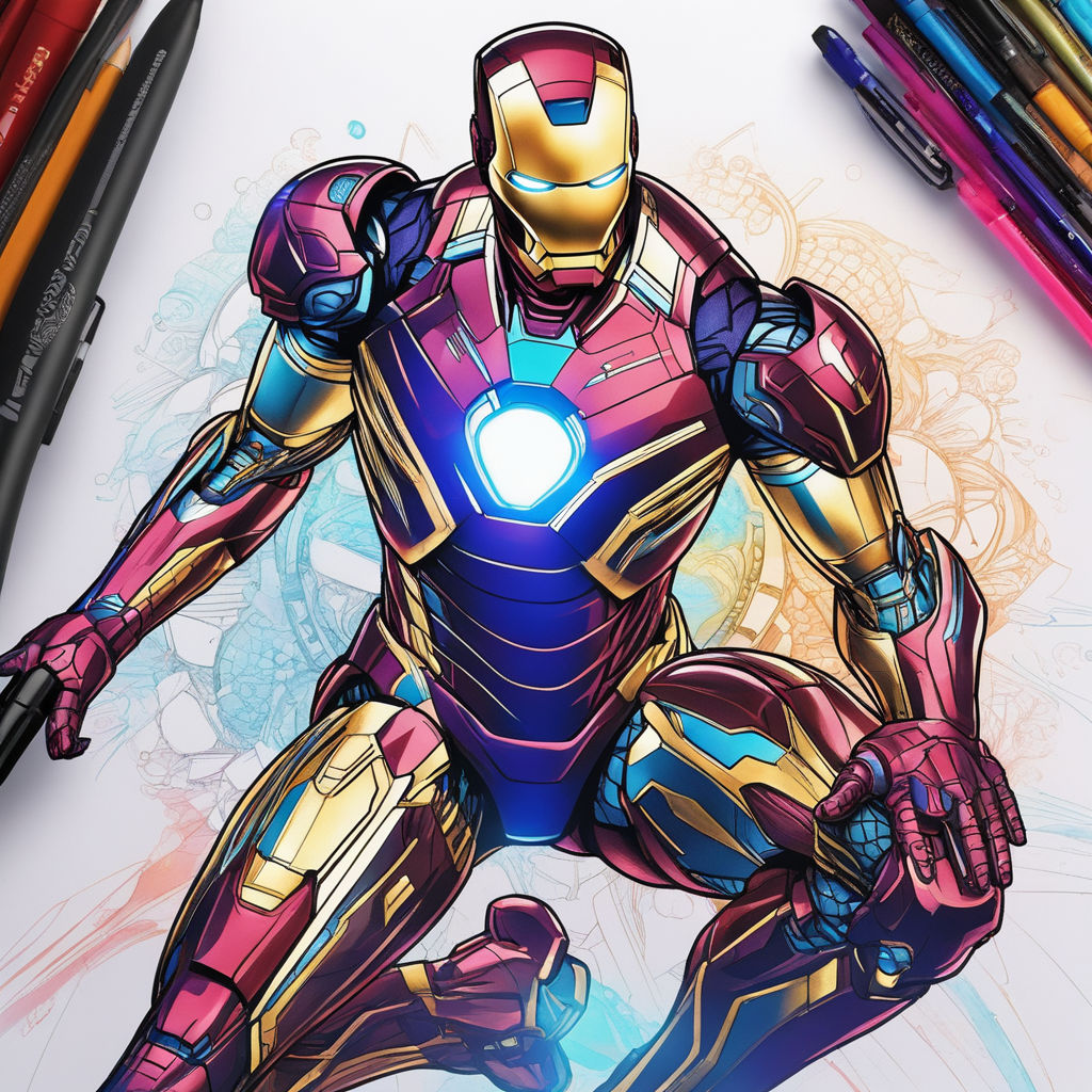 Iron Man - Marvel, Drawing by K3 | Artmajeur