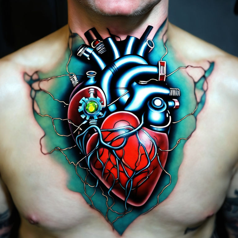 Bio-mechanical Heart Sticker | Graphicsbyte Creative