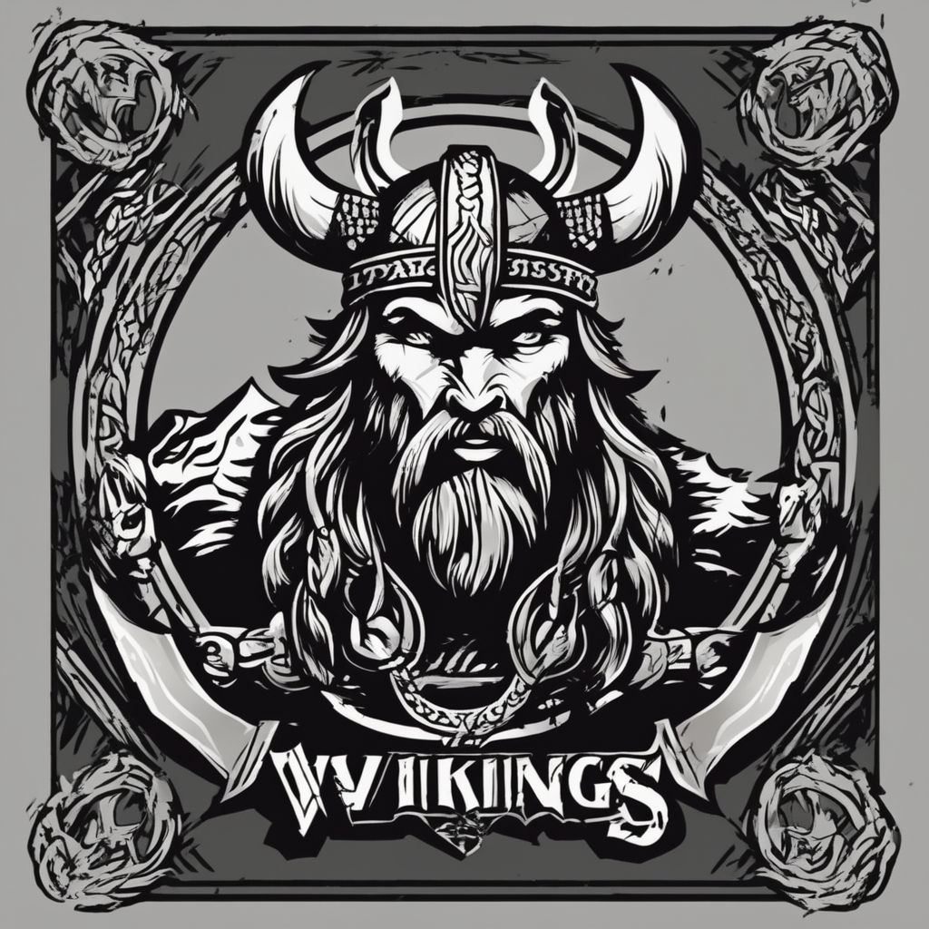 vikings logo black and white