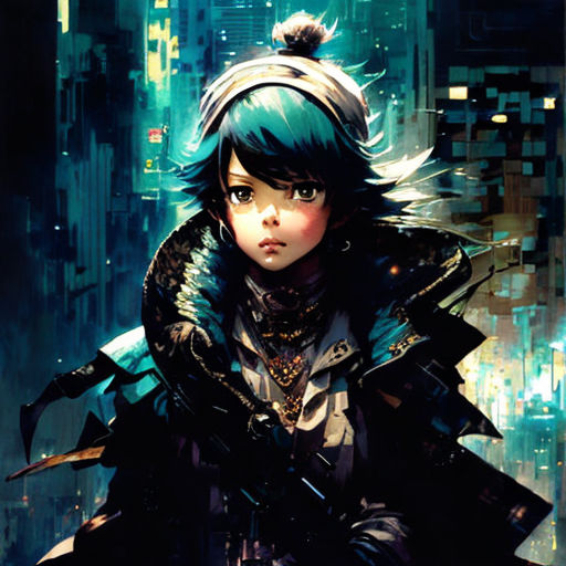 anime arth , anime , cyberpunk , anime girl , futurist | Sticker