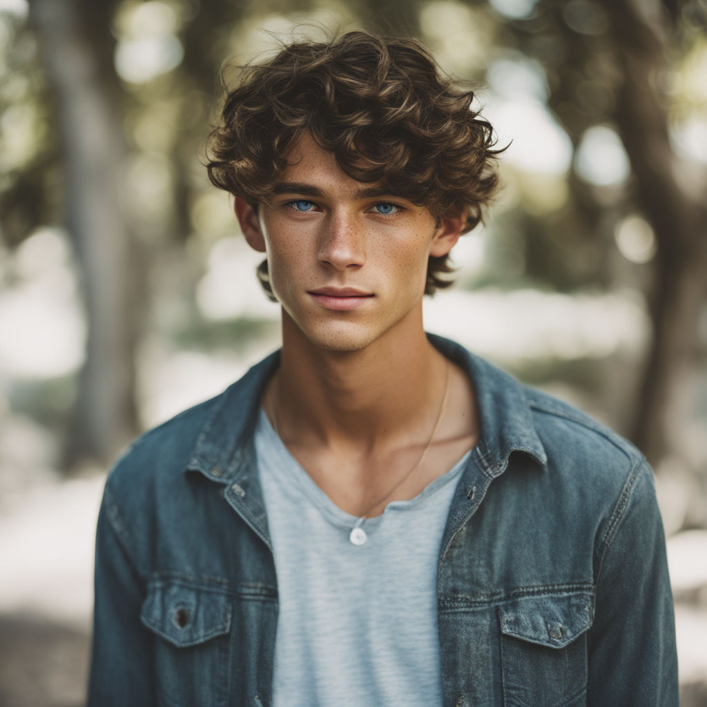 teenage boy with dark brown hair