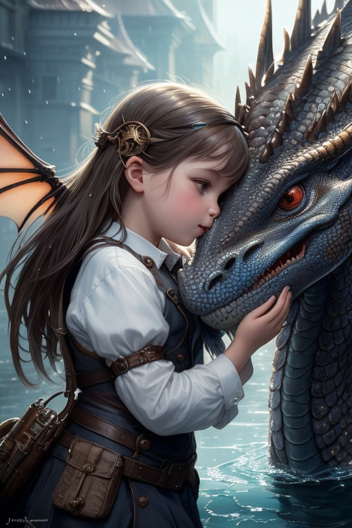 anime girl with baby dragon