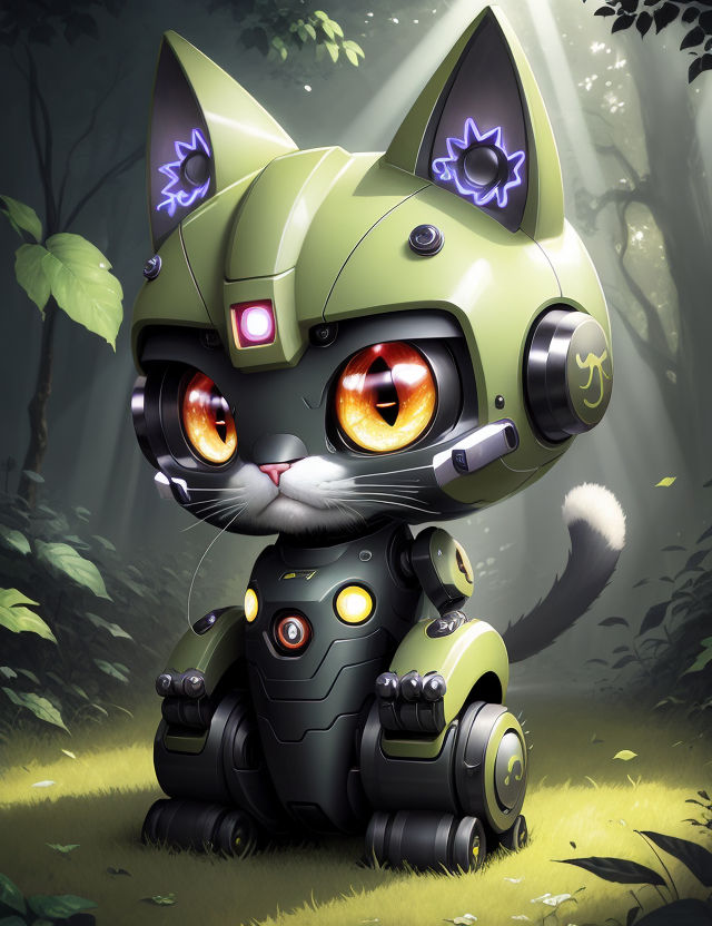 Cat Robot Digital Download 300 DPI Game Room Decor Anime  Etsy