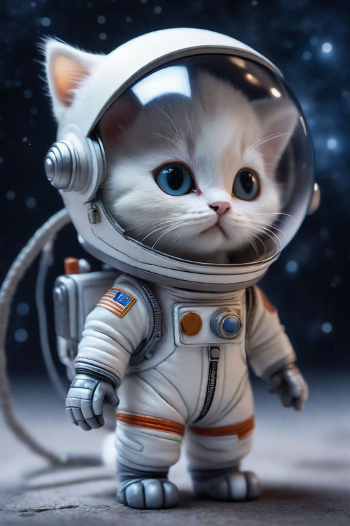 a cute baby cat wearing astronaut outfit - Playground