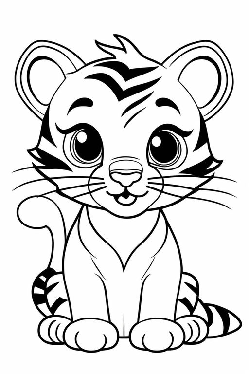 cute cartoon tigers coloring pages