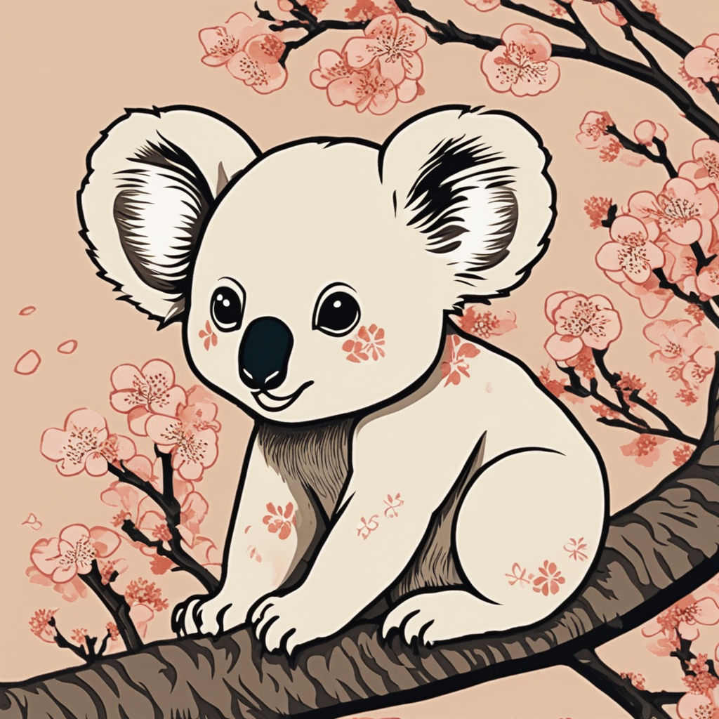 Premium AI Image  Colorful koala painted illustration on a solid