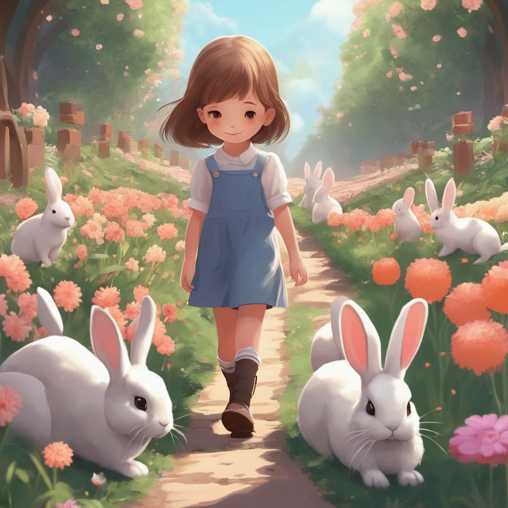 anime girl holding bunny