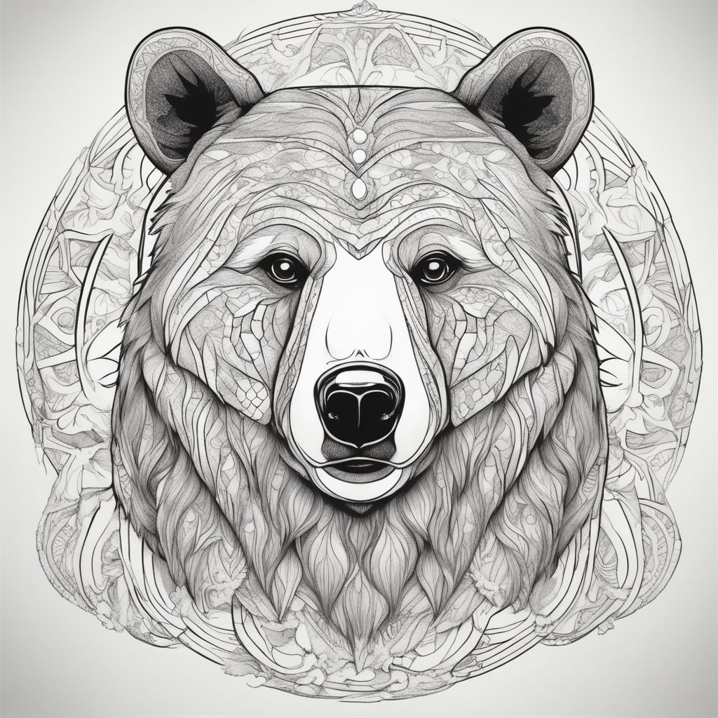 bear head outline tattoo