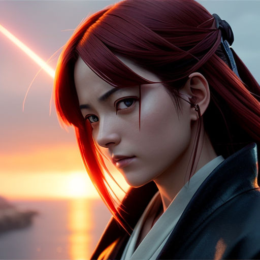 Woman Anime Red Hair Japanese Samurai Stock Photo 1586851150  Shutterstock