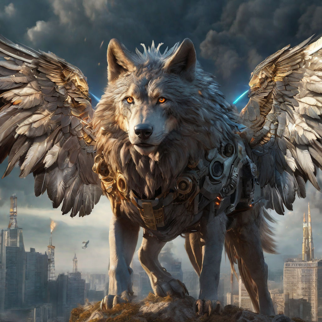 cool pictures of wolves with wings