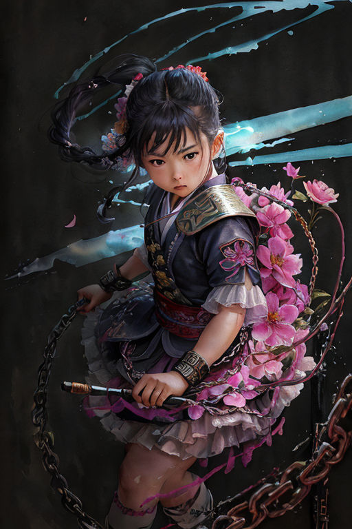 Realistic Detailed Chibi Kawaii Japanese Anime Gothic Fantasy Samurai ·  Creative Fabrica