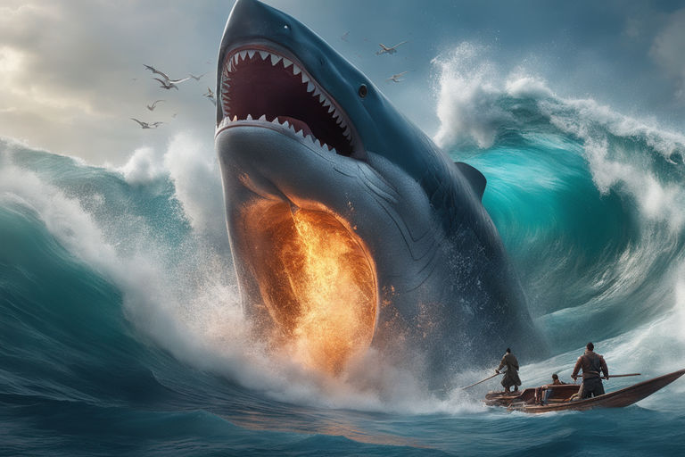 megalodon in wave