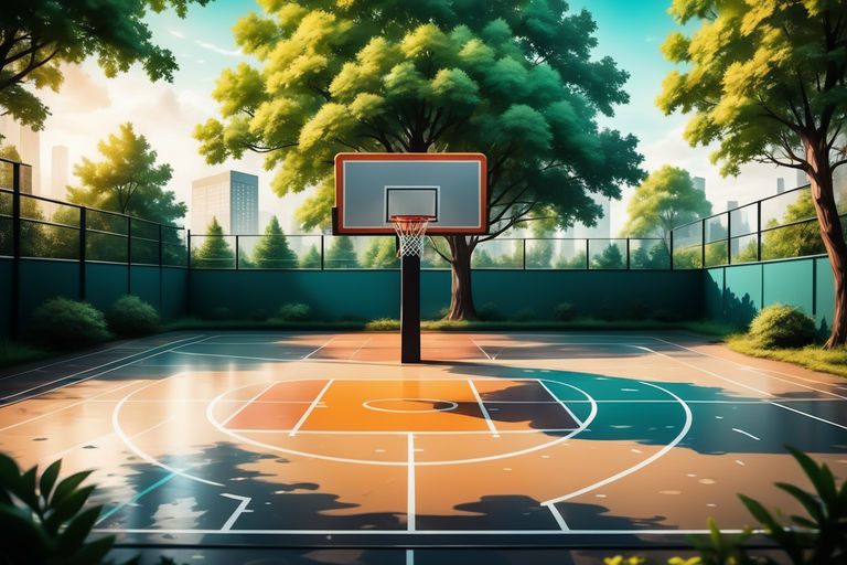 Vector cartoon background of street basketball court | Stock vector |  Colourbox