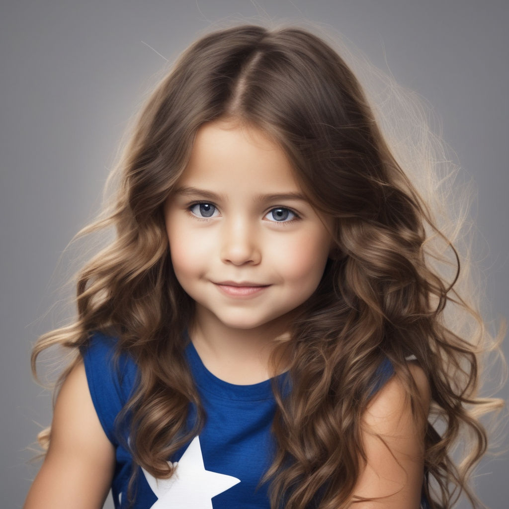 little girl with long brown hair