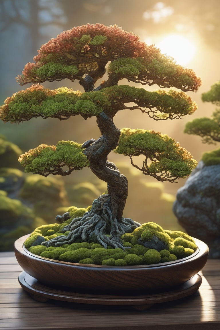 HD wallpaper: Bonsai 3D Model, Artistic, Tree, Isolated, Square