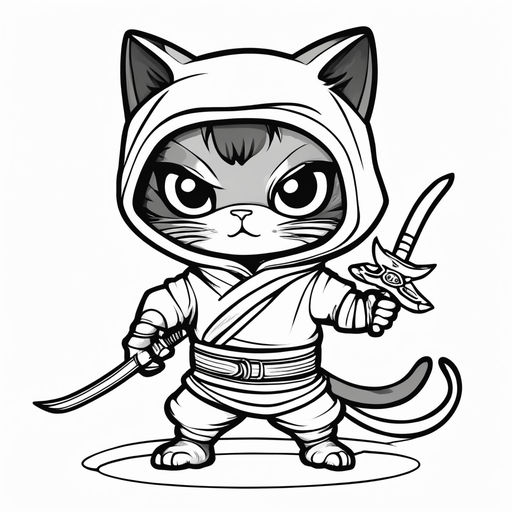 ninja cat drawing