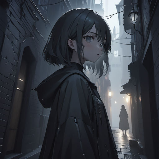 dark silhouette Anime girl - Playground