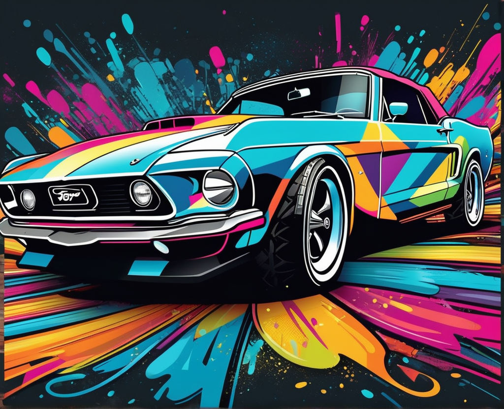 Tableau déco Voiture Ford Mustang Shelby Pop Art