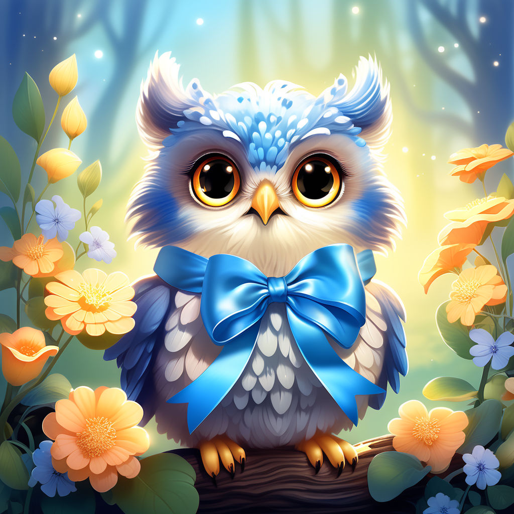 Blue Magic Owl Diamond Painting 