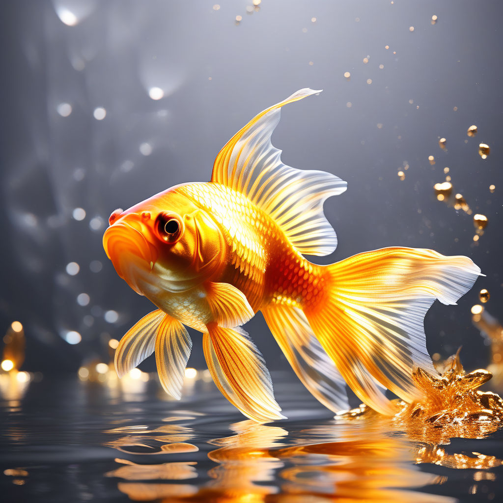 Beautiful Goldfish swimmin' Poster, picture, metal print, paint by