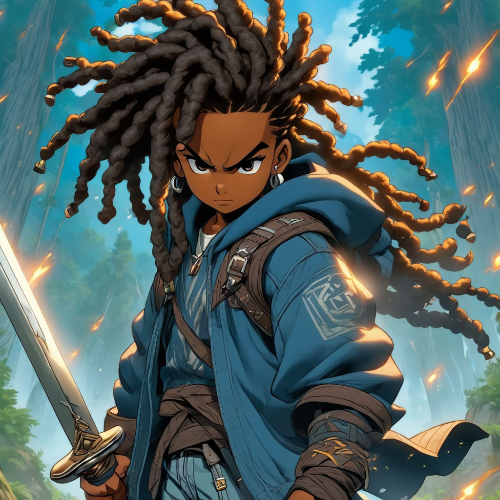 A black anime tomboy with dreadlock... - OpenDream