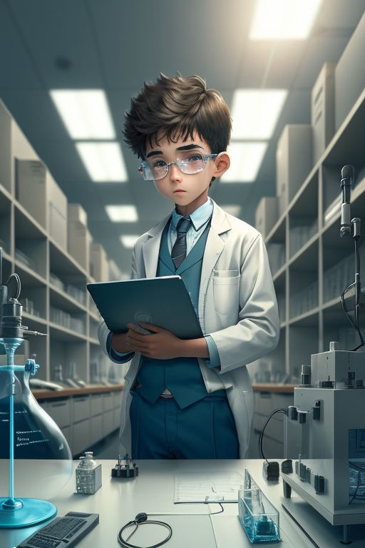 Lexica - Anime boysmixing chemicals in a lab. pixiv, by makoto shinkai,  fantastic, bokeh, animated, vivid colors