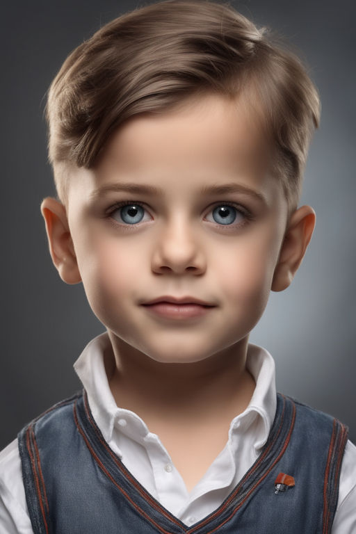 cute 3 year old boy with blue eyes