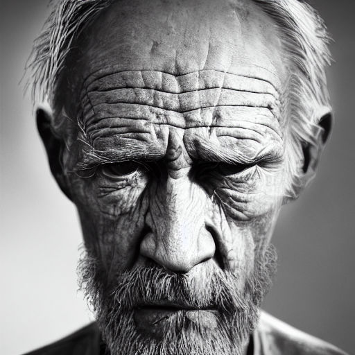 sad old man face drawing