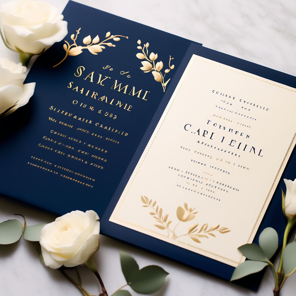 Wedding invitations in gold foil — LETTERING BY GRG