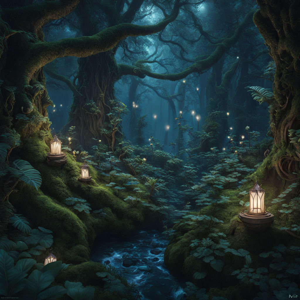 floresta anime - Pesquisa Google  Night forest, Fantasy forest