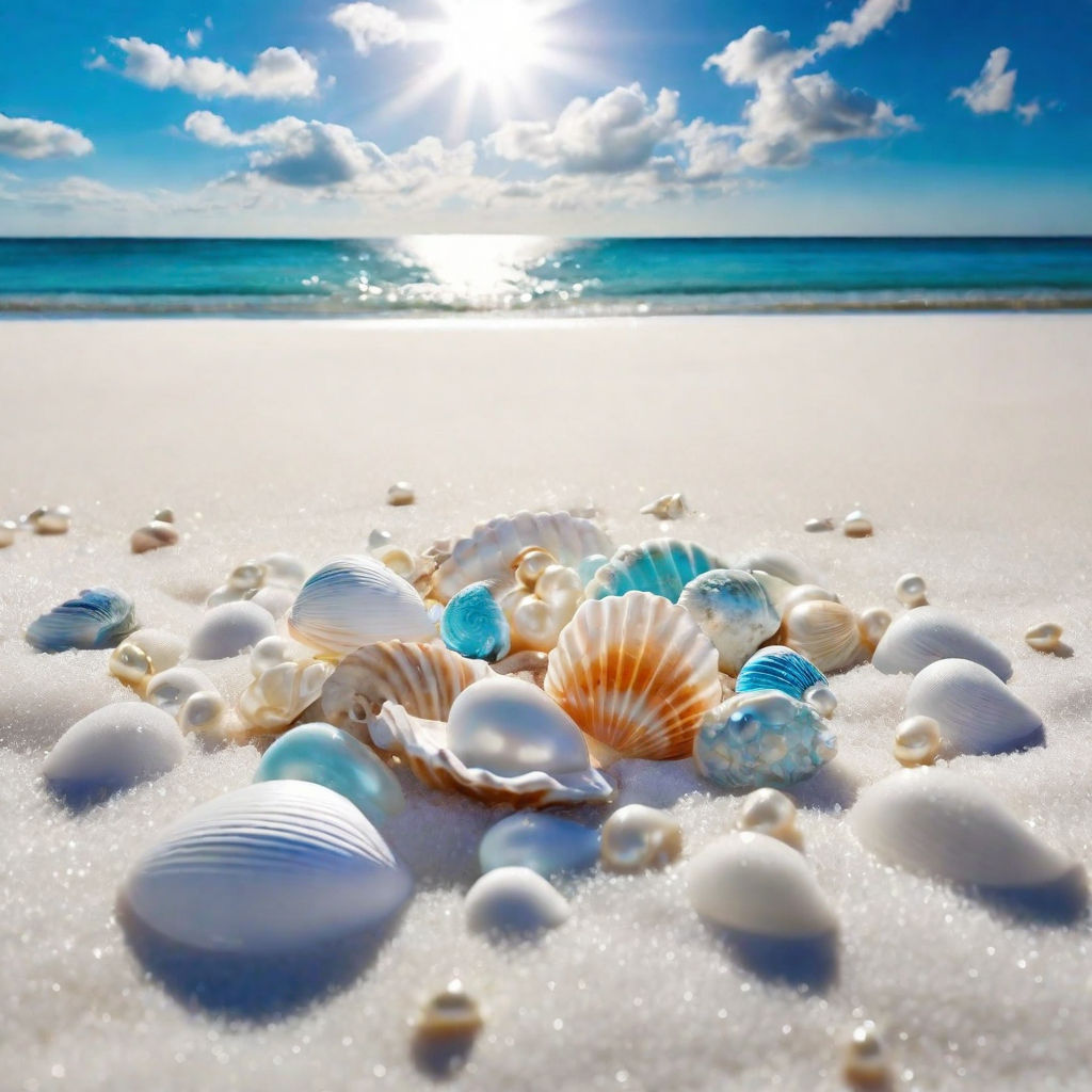 Pearl Color Shiny Spiral Seashell in the Corner of Sandy Tropical Beach  Surface and Sea or Ocean Waves on the Background Macro Stock Photo - Image  of macro, seascape: 196290968