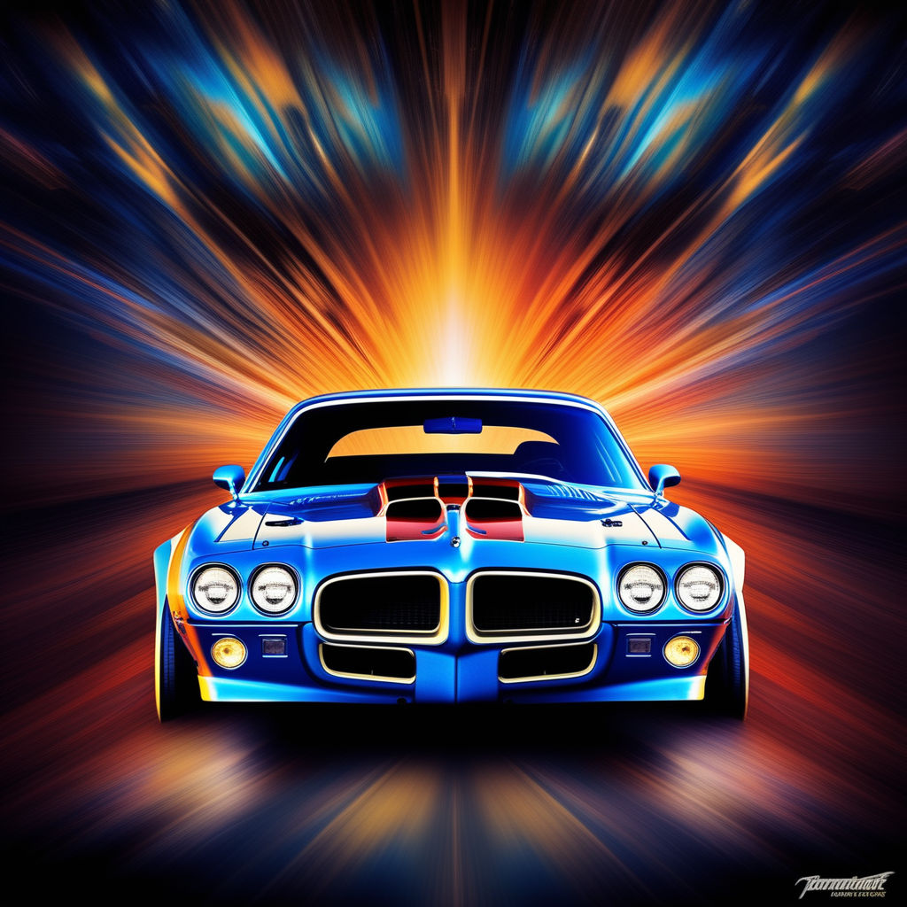 black pontiac firebird transam 2024 with golden eagle - AI Generated  Artwork - NightCafe Creator