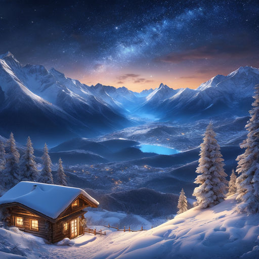 winter night landscape photography