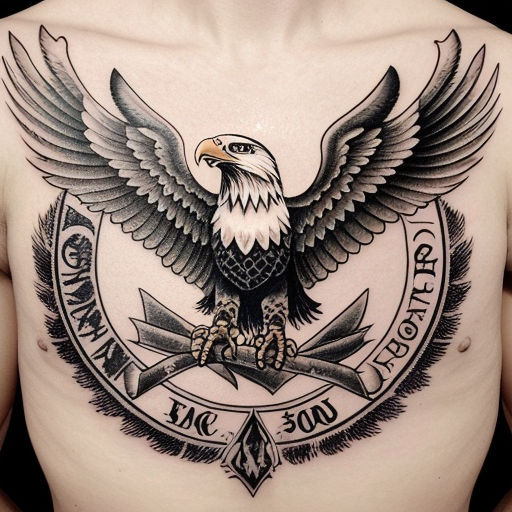 eagle chest tattoo outline