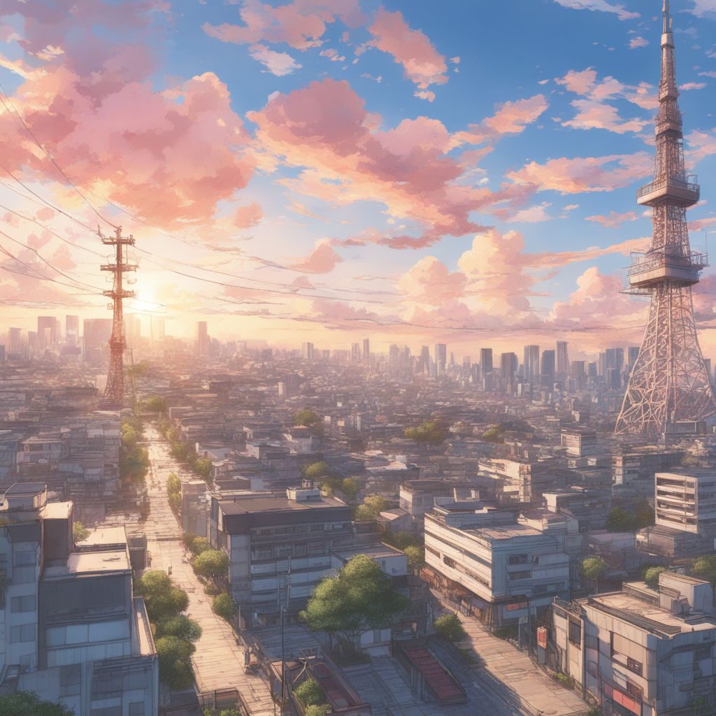 Download Blue Anime Tokyo Street Aesthetic Wallpaper | Wallpapers.com