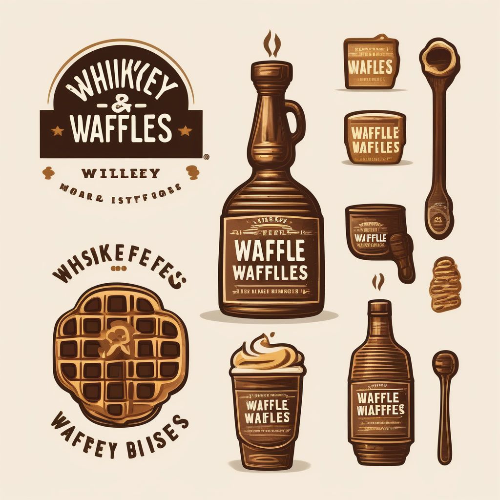 Playful mascot cartoon waffle logo