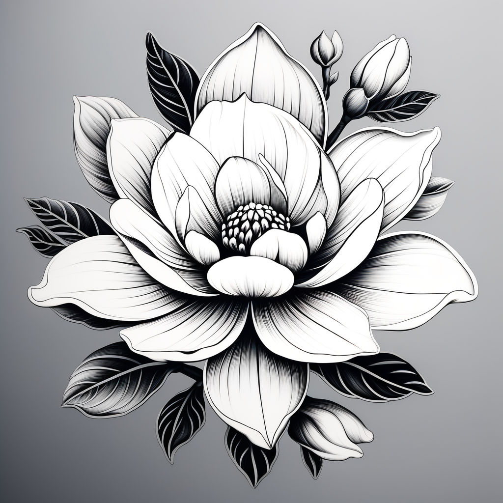 A peony tattoo design for a client next month! : r/drawing