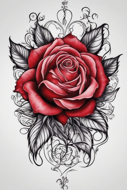 3D Temporary Tattoo Waterproof Sticker For Lower Back And Breast Colorful  Lace Red Rose Popular Sexy Designs Size - 24x14cm : Amazon.in: Beauty