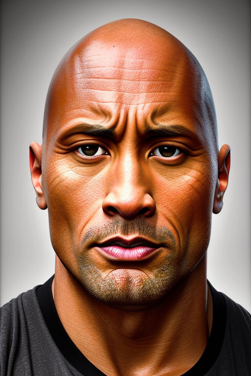 portrait of Dwayne thé rock Johnson with his eyebrow, Stable Diffusion