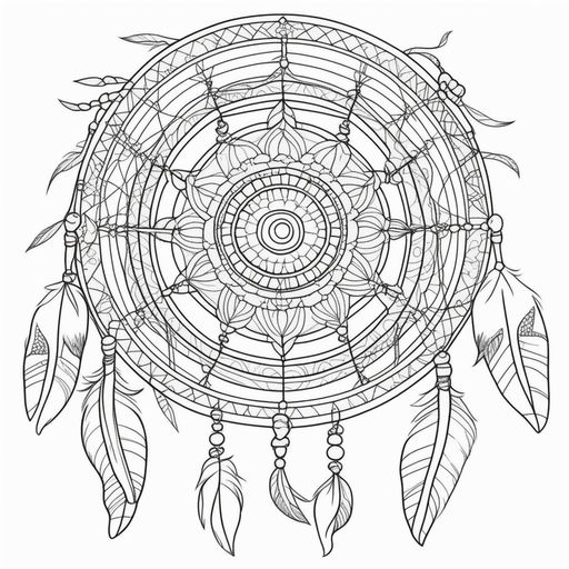 native american dream catcher coloring pages