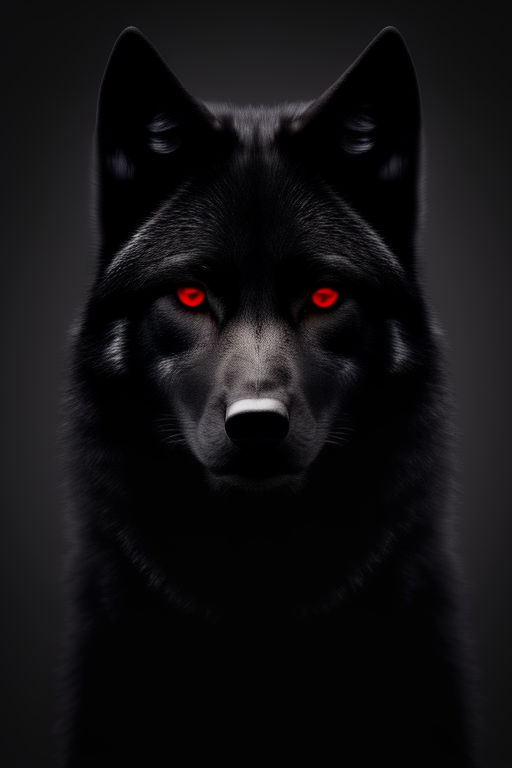 black alpha wolf with red eyes