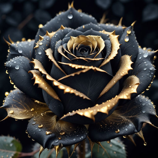 Download Dewy Black Rose Petals Wallpaper