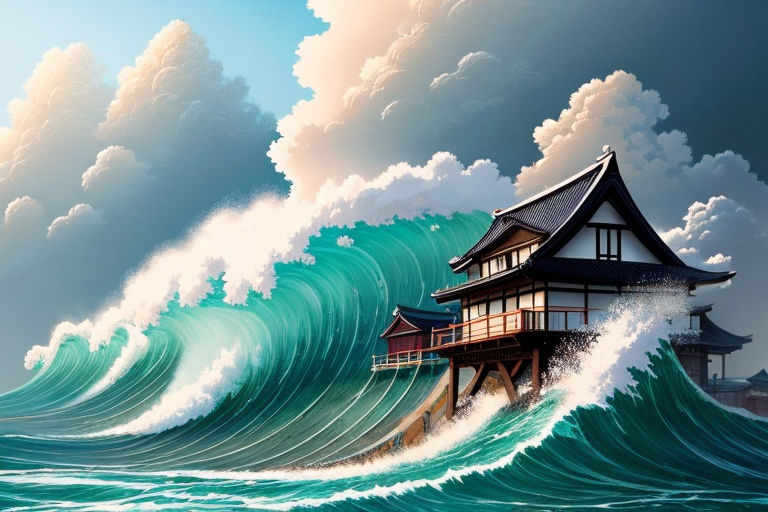 Dessin Animé Tsunami Catastrophe Naturelle Environnement Dommages Extrêmes  énormes Vagues Océaniques Emportées Ou Inondées Maisons Cataclysme Naturel  Illustration Vectorielle Plane Sur Fond Blanc | Vecteur Premium