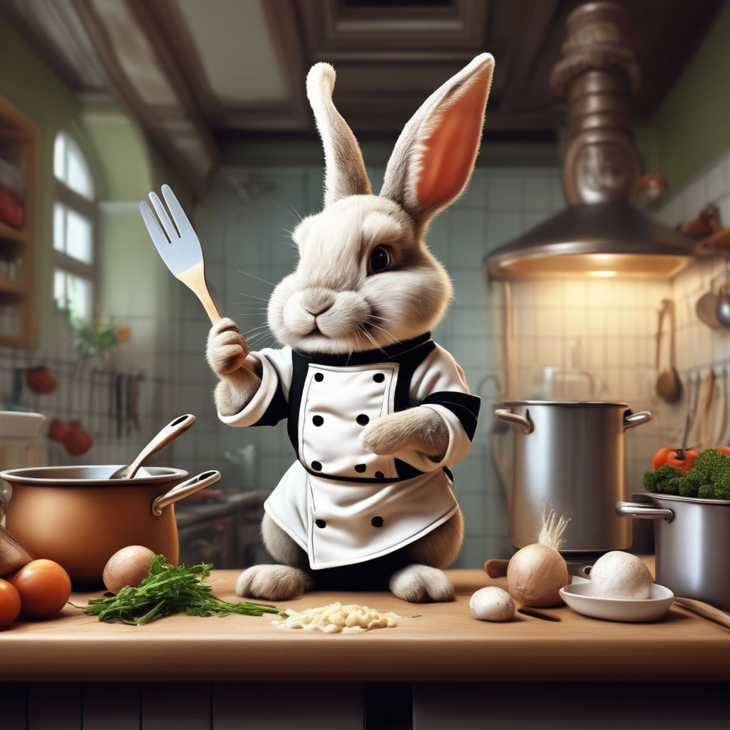 Chef Sock Bunny, Pastry Bunny, Chef Bunny, Cooking Bunny, Chef