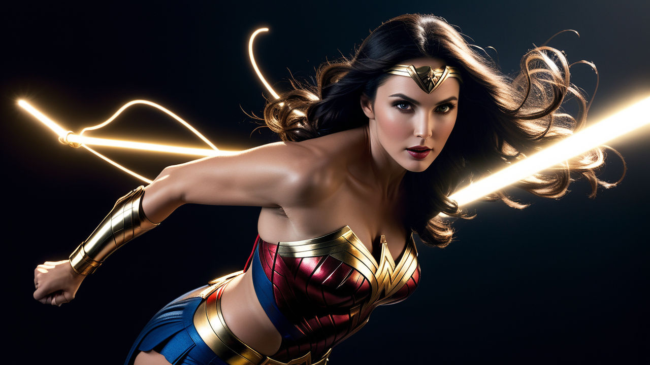 Wonder Woman: Black & Gold Fine Art Print by Warren Louw