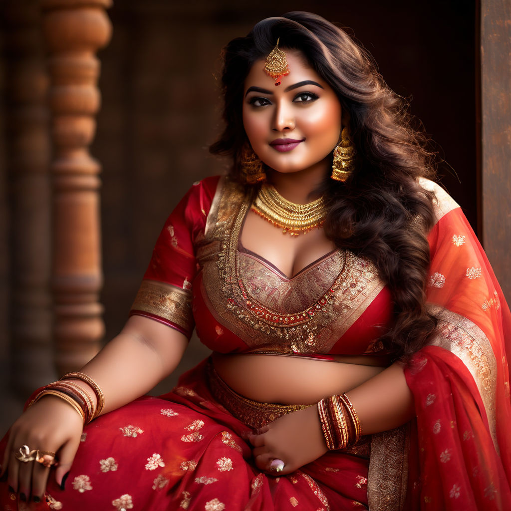 indian Curvy women beauty different face shapes big boobs shapes and red  long skirt - Playground