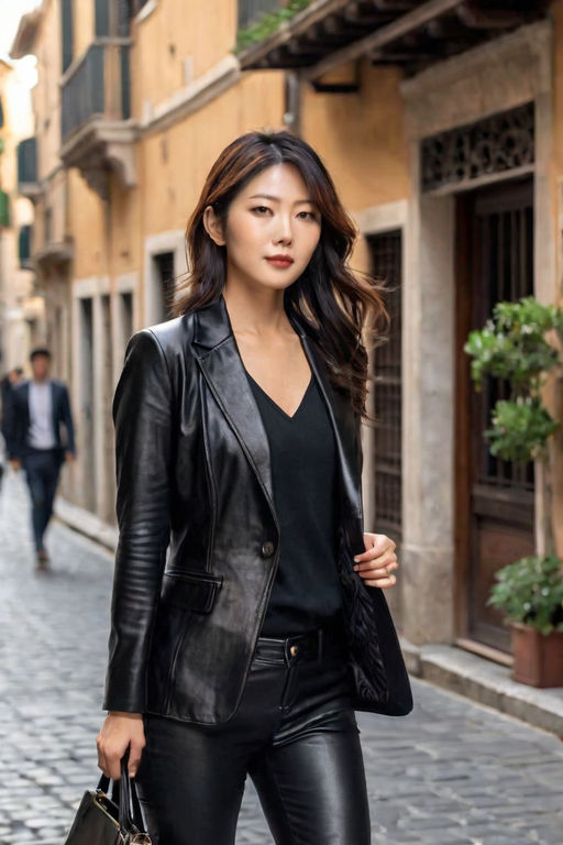 Black Leather Sleeveless Jacket 