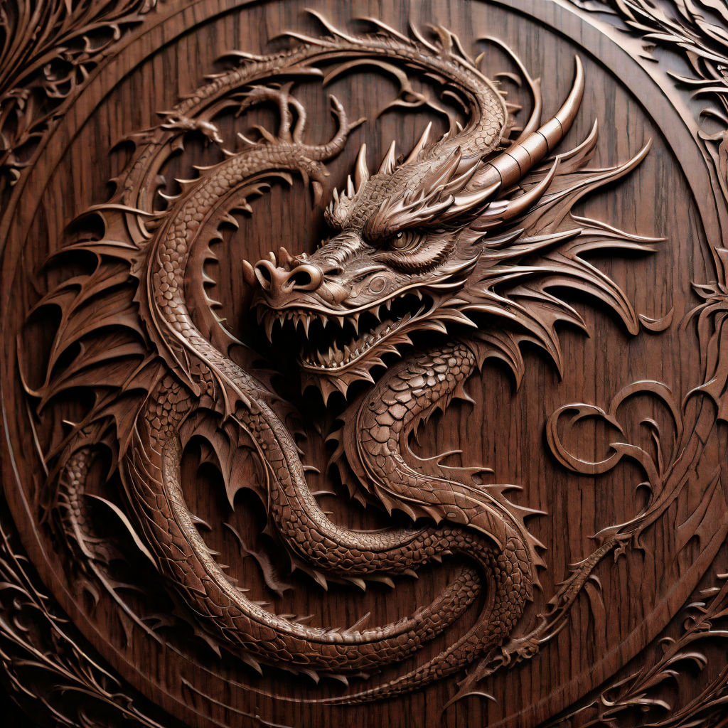 dragon wood carving. dragon is henna tattoo . design carving