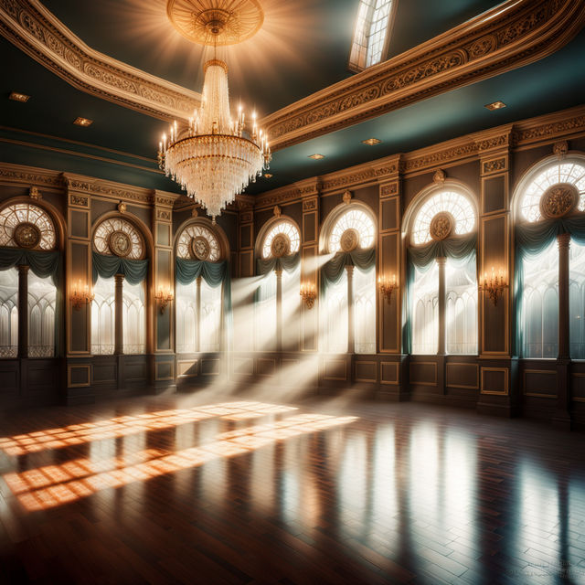 the grand ballroom that is now melancholic, anime | Stable Diffusion